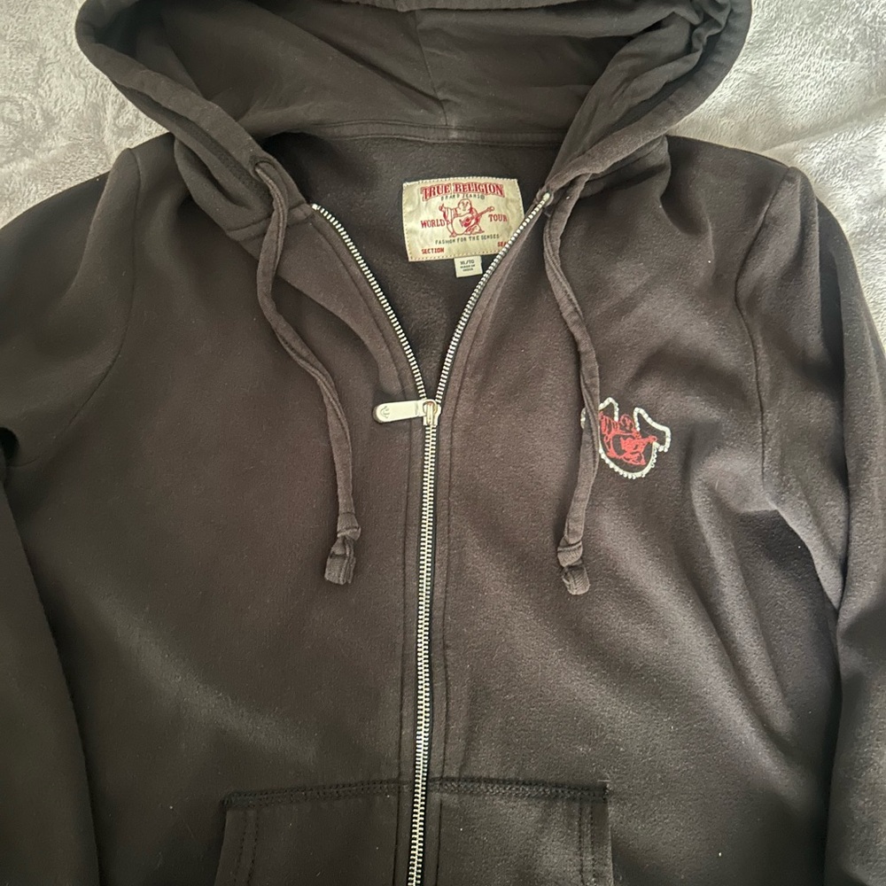 True Religion Brown Zip-Up Hoodie